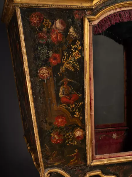 Chaise à porteur à décor chinoisant, Turin vers 1750