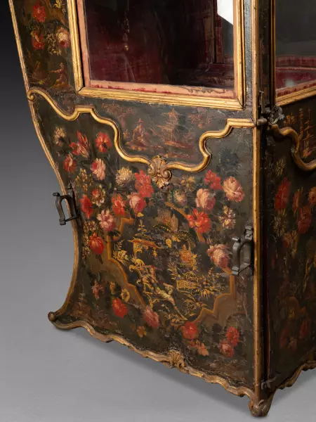 Chaise à porteur à décor chinoisant, Turin vers 1750