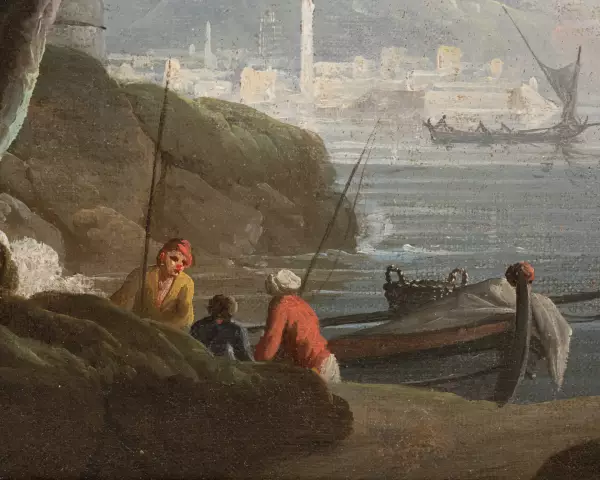 Le calme et la tempête, paire de marines par Lacroix de Marseille 1773
