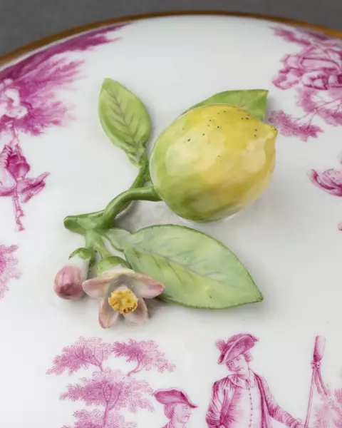 Réchaud couvert en porcelaine de Meissen monté en pot-pourri 18ème siècle