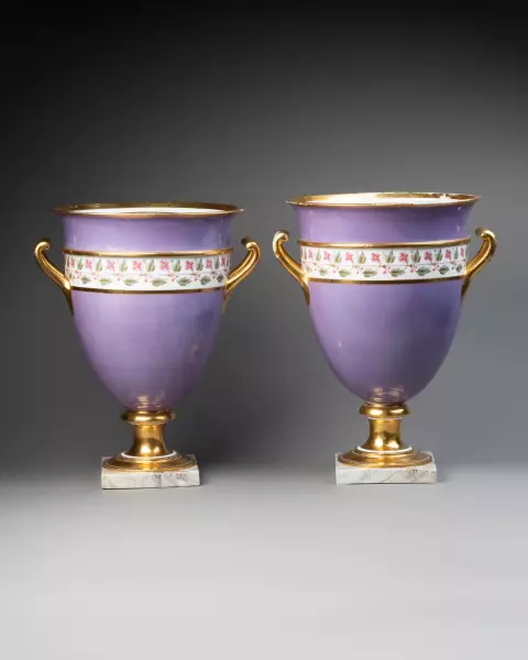 Paire de glacières en porcelaine de Sévres livrée Napoléon au palais impérial de Bordeaux en 1808