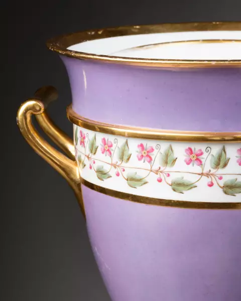Paire de glacières en porcelaine de Sévres livrée Napoléon au palais impérial de Bordeaux en 1808