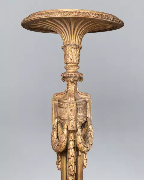 Grande paire de torchères en bois doré, Paris ép Louis XVI