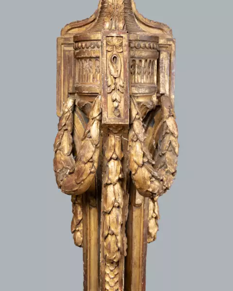 Grande paire de torchères en bois doré, Paris ép Louis XVI