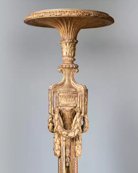 Grande paire de torchères en bois doré, Paris ép Louis XVI