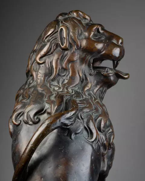 Lion en bronze provenant de la fontaine de l’Hôtel de ville de Bruxelles